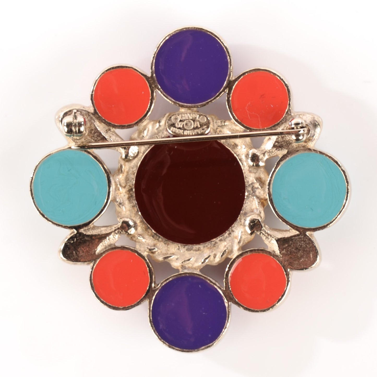 Enamel Crystal Large CC Brooch Multicolor