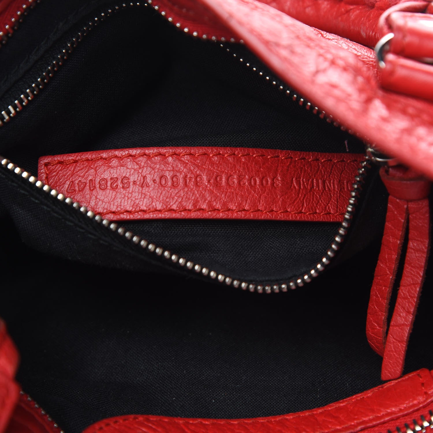 Balenciaga Agneau Classic Silver Hardware Mini City Logo Strap Rouge Cardinal Black 6 of 15