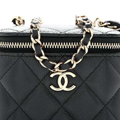 Chanel Caviar Quilted Tiny CC Mini Vanity Case With Chain Black 8 of 10