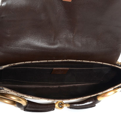 Gucci Monogram Studded Large Horsebit Clutch Dark Brown 5 of 7