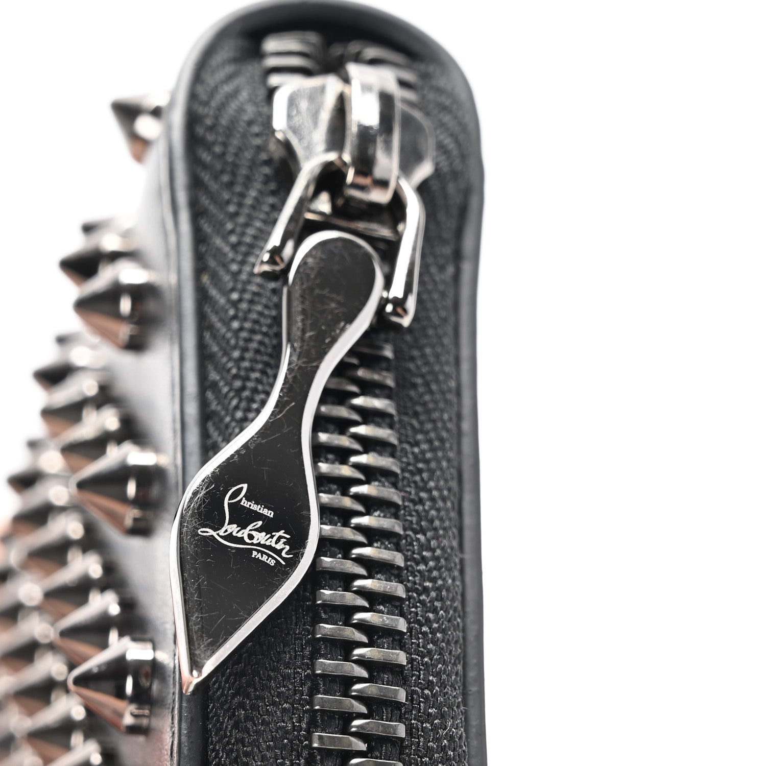 Christian Louboutin Calfskin Spiked Panettone Coin Purse Black 10 of 11