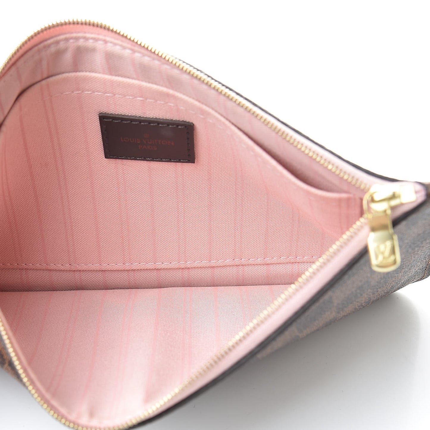 Damier Ebene Neverfull MM GM Pochette Rose Ballerine