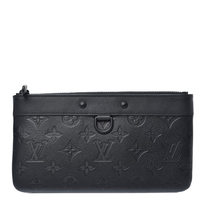 Louis Vuitton Calfskin Monogram Shadow Discovery Pochette PM Black 1 of 8