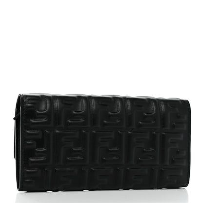 Fendi Nappa Matisse FF Embossed Continental Wallet Black 3 of 8