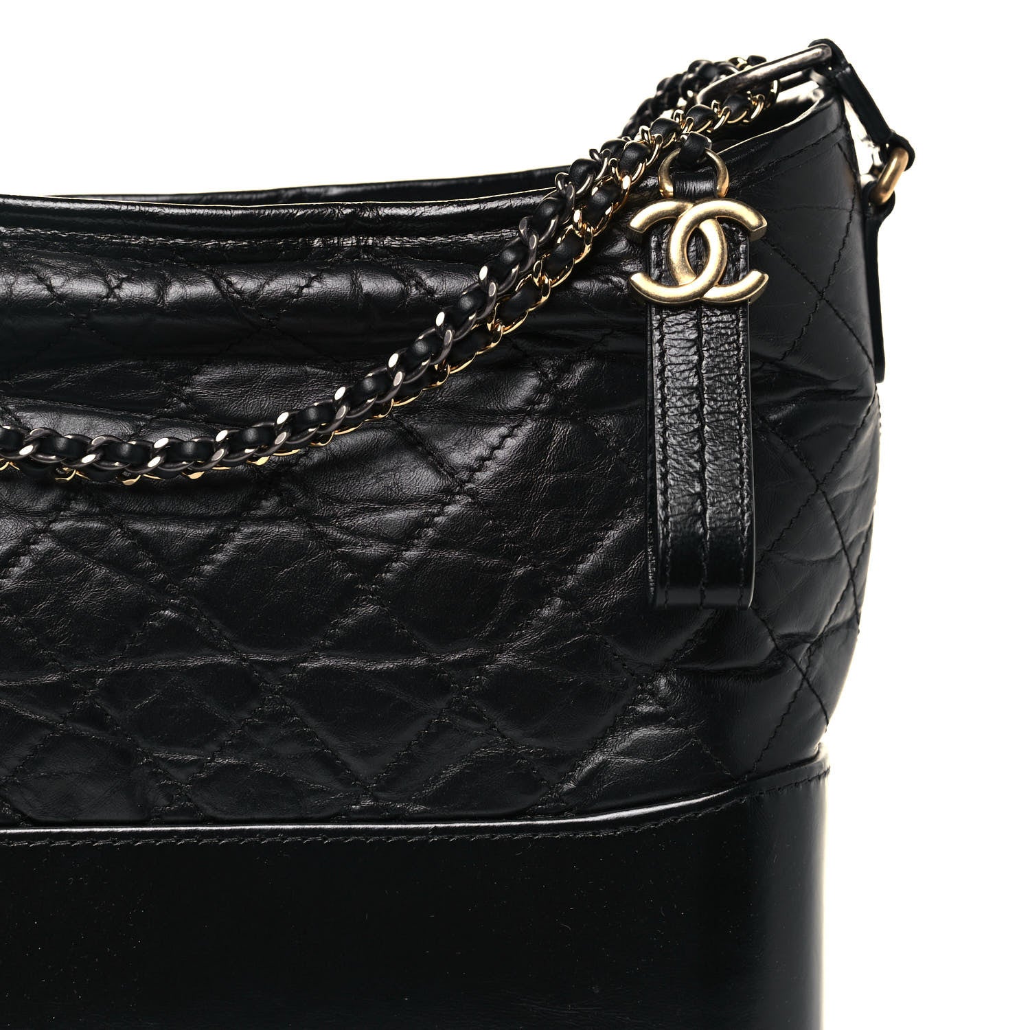 Chanel Aged Calfskin Quilted Medium Gabrielle Hobo Black 8 of 15