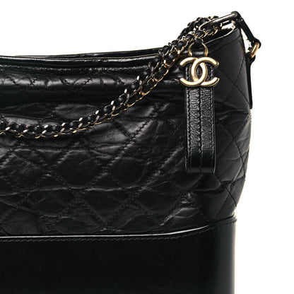 Chanel Aged Calfskin Quilted Medium Gabrielle Hobo Black 8 of 15