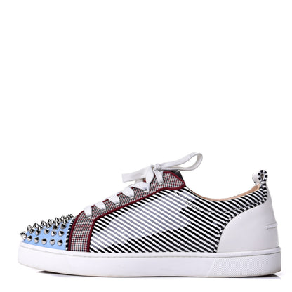 Christian Louboutin Denim Nappa Mens Louis Junior Spikes Orlato Flat Sneakers 42 Multicolor 1 of 11