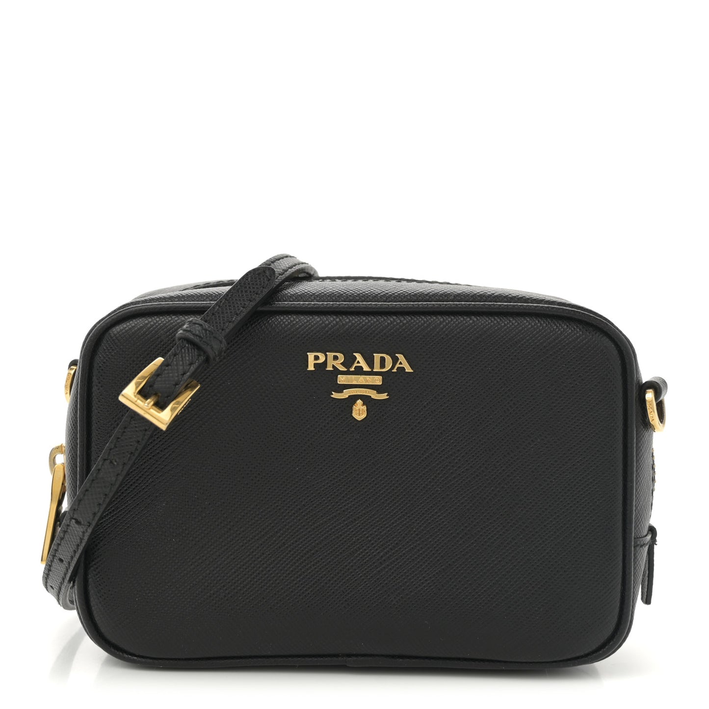 Saffiano Mini Camera Crossbody Bag Black