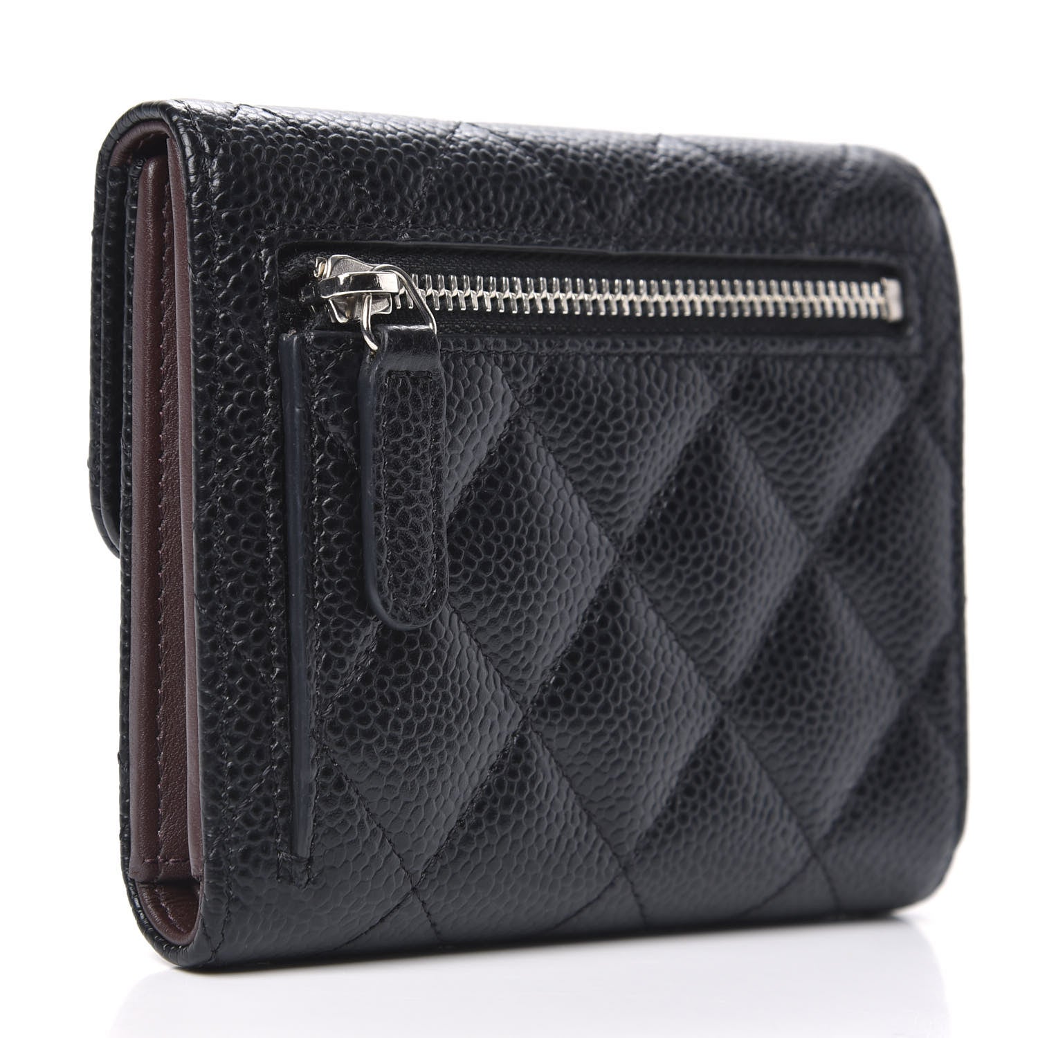 Chanel Caviar Quilted Compact Flap Wallet Black 3 of 9
