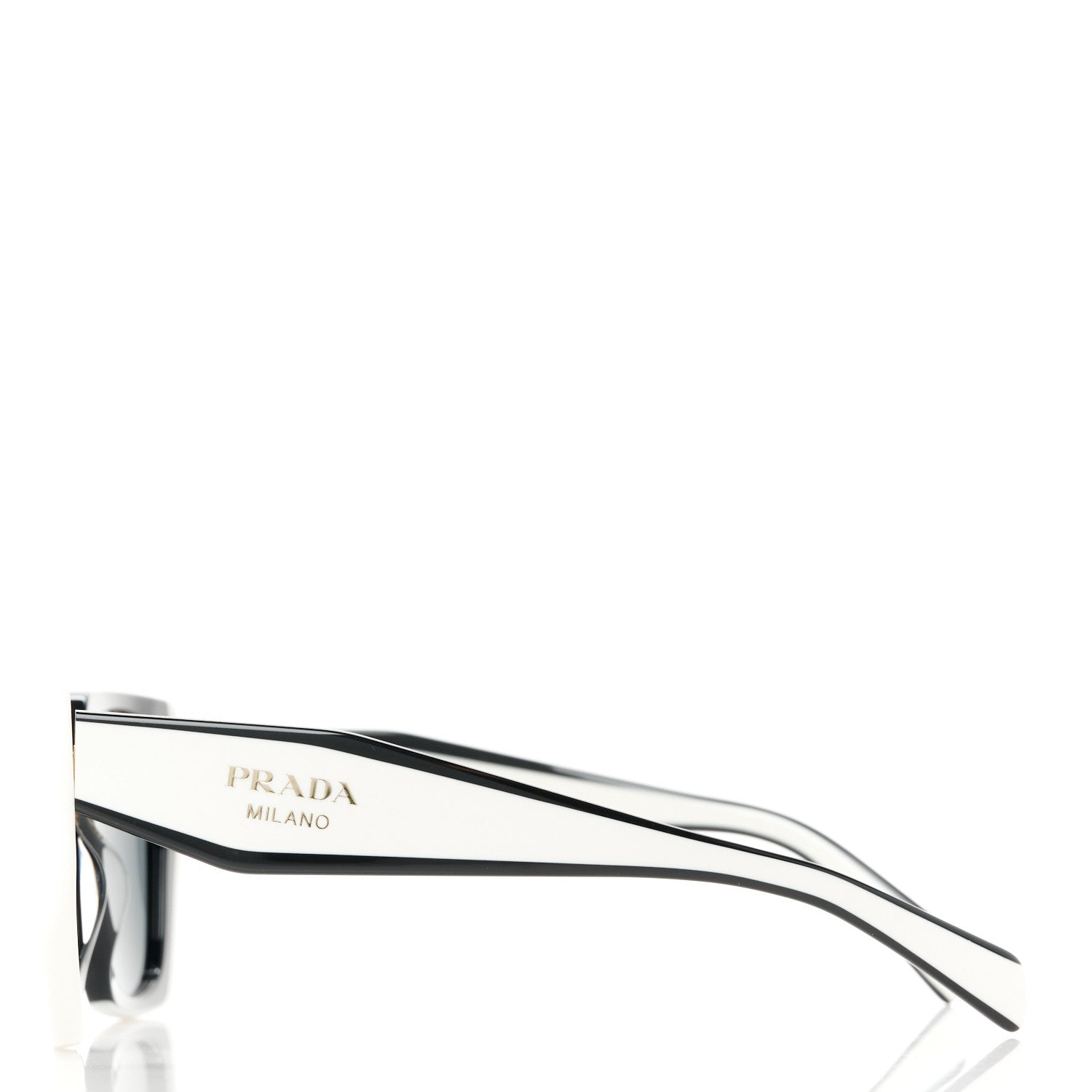 Prada Acetate Sunglasses SPR 15W Black White 3 of 8