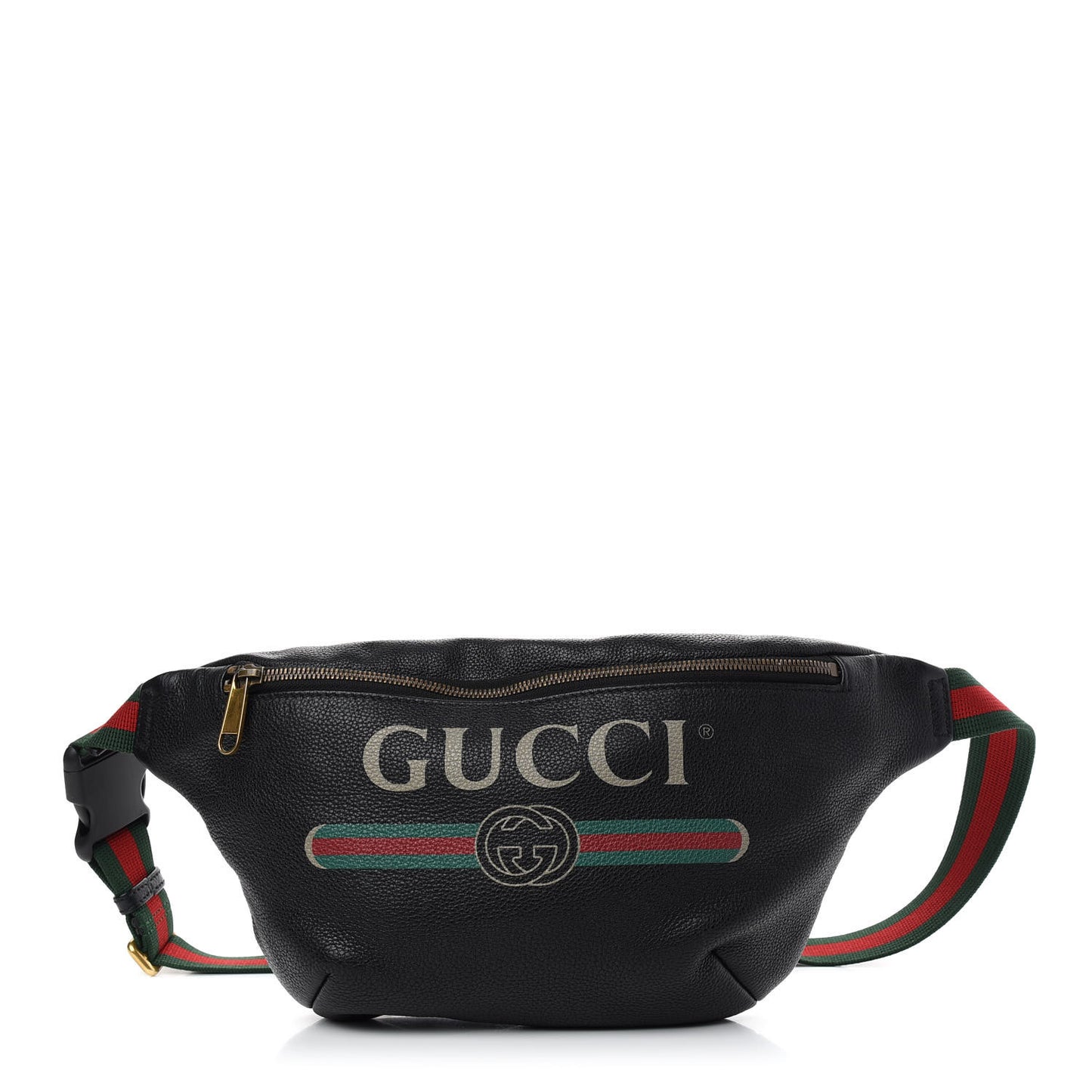 Grained Calfskin Logo Belt Bag Black
