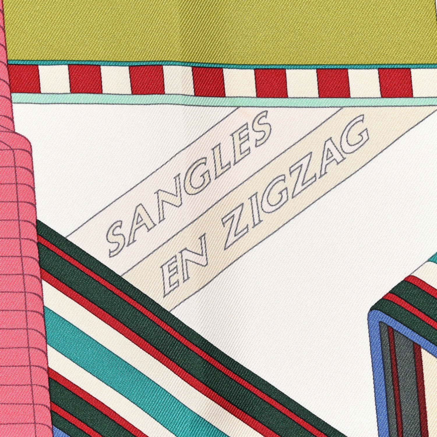 Hermes Silk Sangles En Zigzag Scarf 90 4 of 6