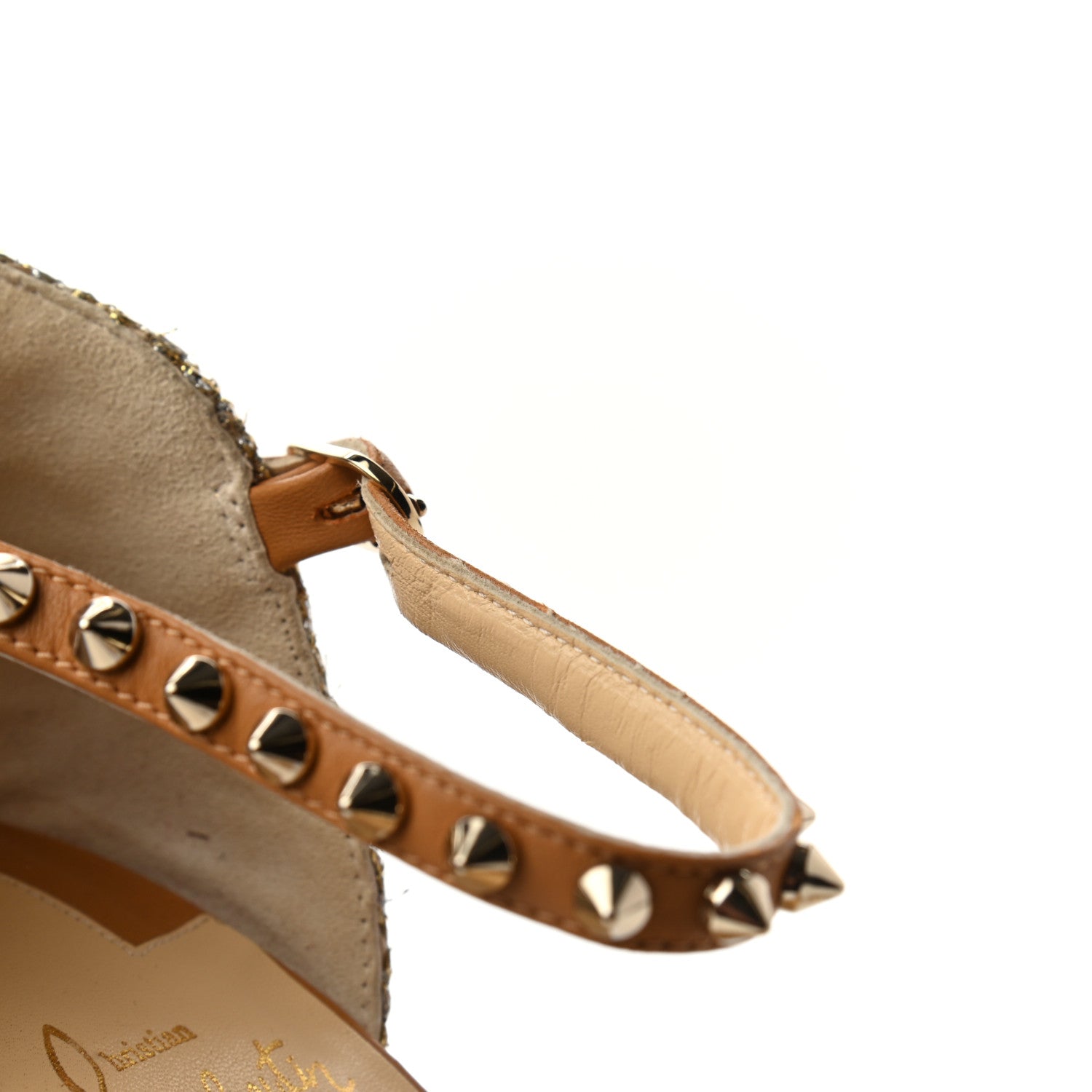Christian Louboutin Nappa Madmonica 120 Wedge Sandals 40 Gold Silver 8 of 8