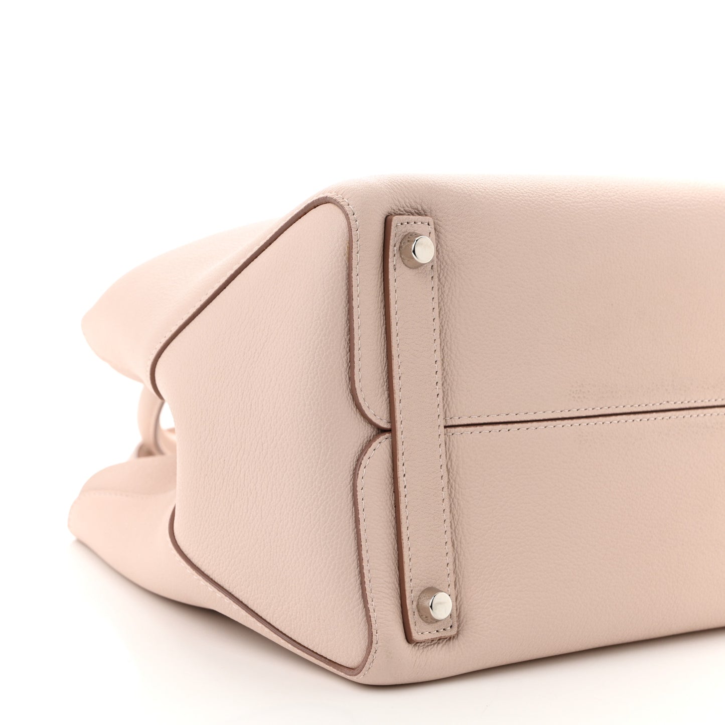 Supple Grained Calfskin Medium Open Bar Tote Rose Poudre