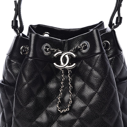 Chanel Caviar Quilted Small Chain Bucket Bag Black 8 of 11