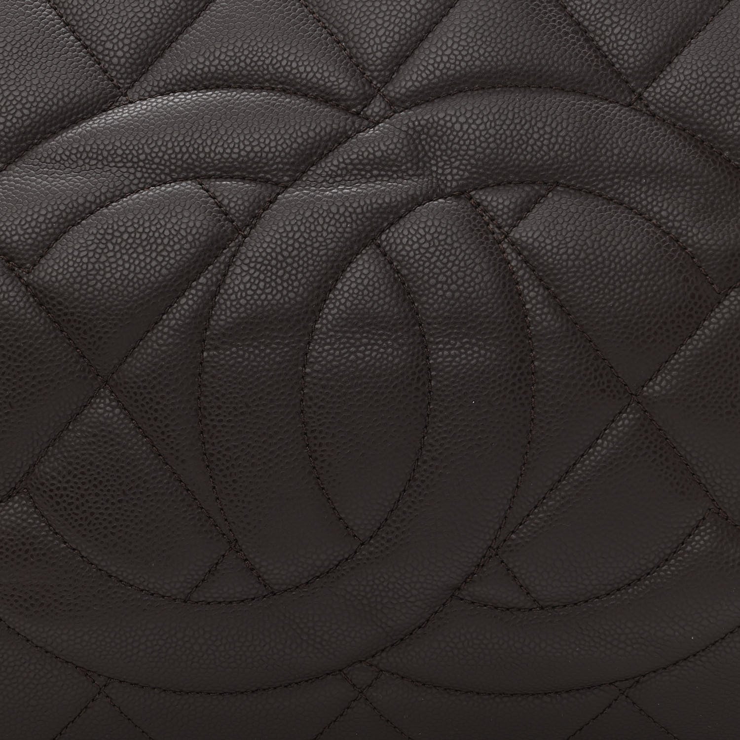 Chanel Soft Caviar Quilted Large CC Timeless Tote Dark Brown 9 of 14