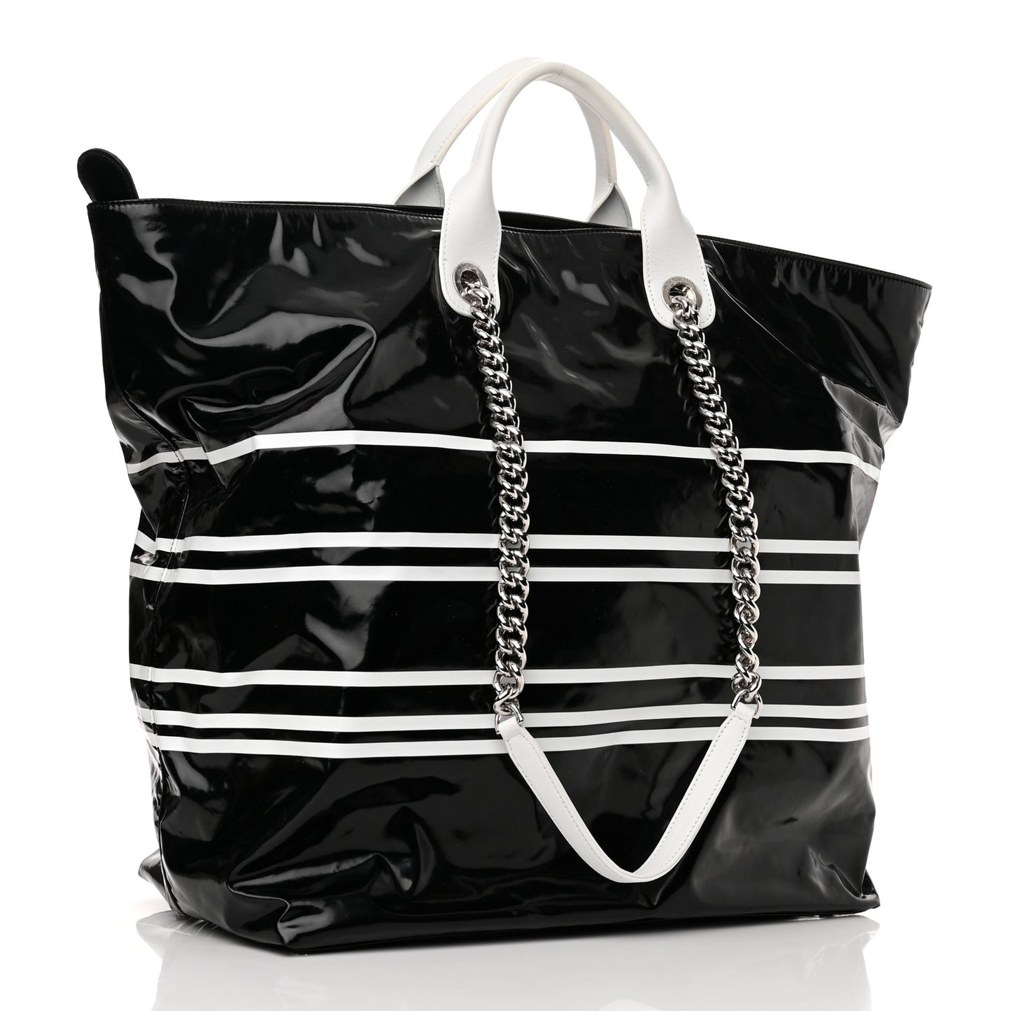 Vinyl Large La Pausa Bay Shopping Bag Black