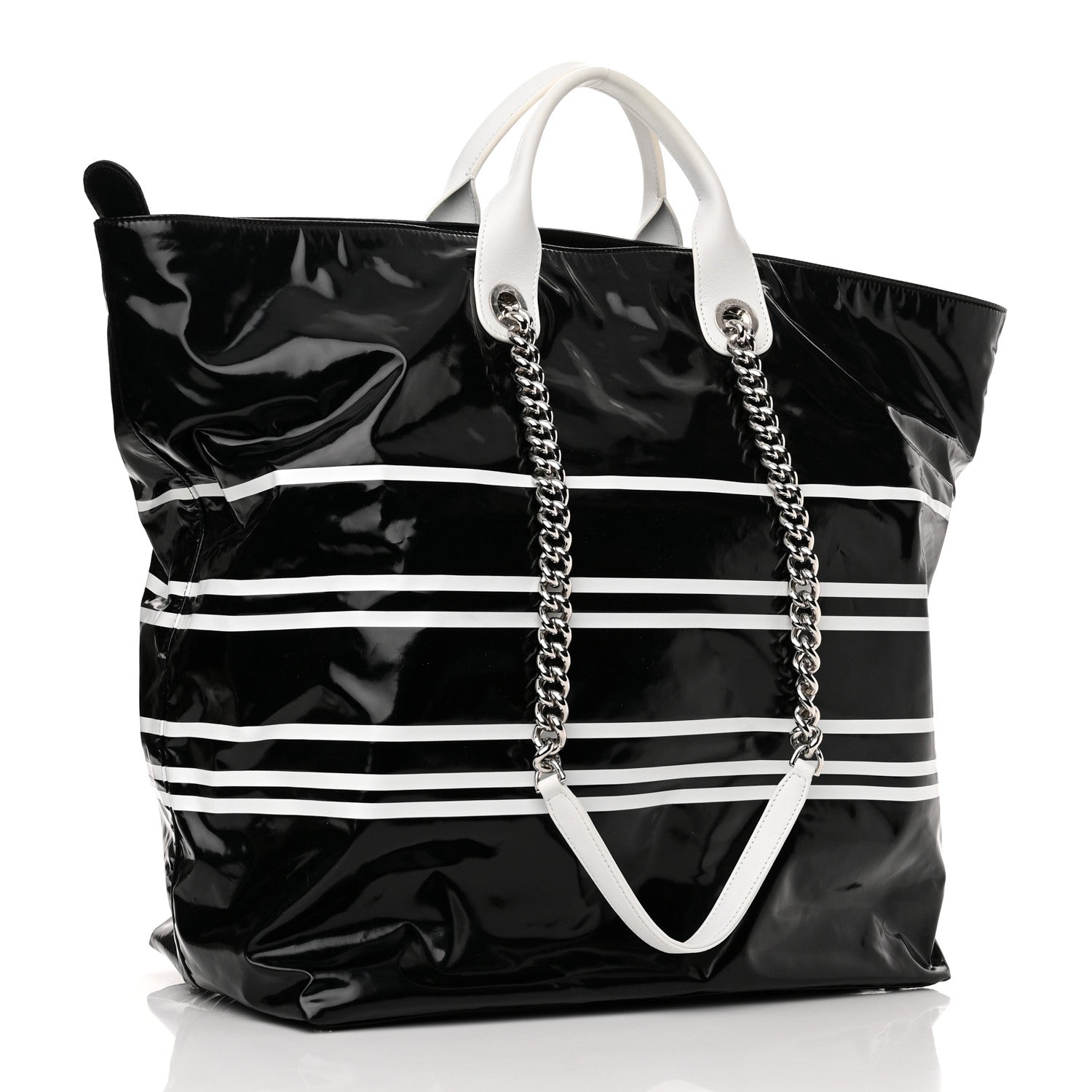 Chanel Vinyl Large La Pausa Bay Shopping Bag Black 3 of 10
