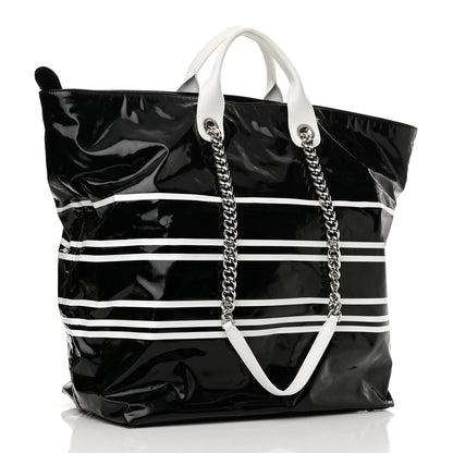 Chanel Vinyl Large La Pausa Bay Shopping Bag Black 3 of 10