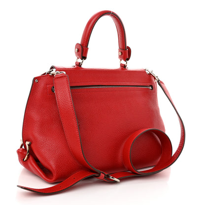 Salvatore Ferragamo Grained Calfskin Sofia Satchel Red 2 of 10