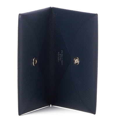 Hermes Epsom Calvi Card Case Bleu Nuit 6 of 7