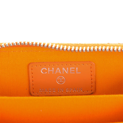 Chanel Patent Calfskin Quilted Zip Coin Purse Orange 6 of 9