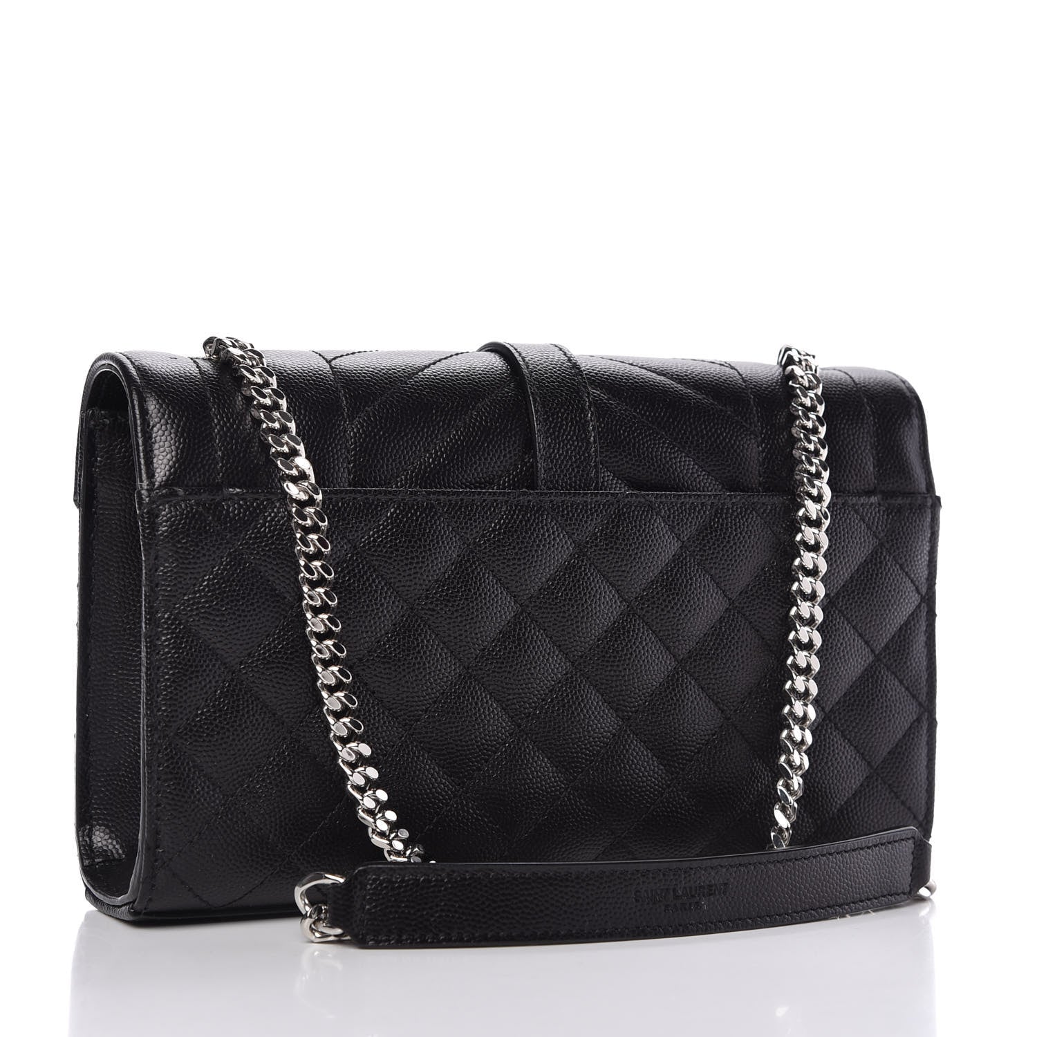 Saint Laurent Grain De Poudre Textured Mixed Matelasse Triquilt Small Monogram Satchel Black 3 of 10