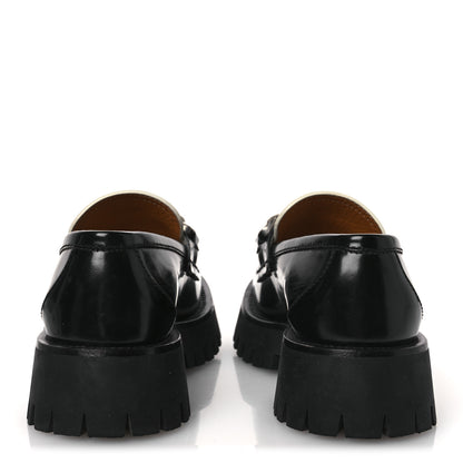 Gucci Cordovan Lux Womens Interlocking G Platform Lug Sole Loafers 36 Black Off White 6 of 13