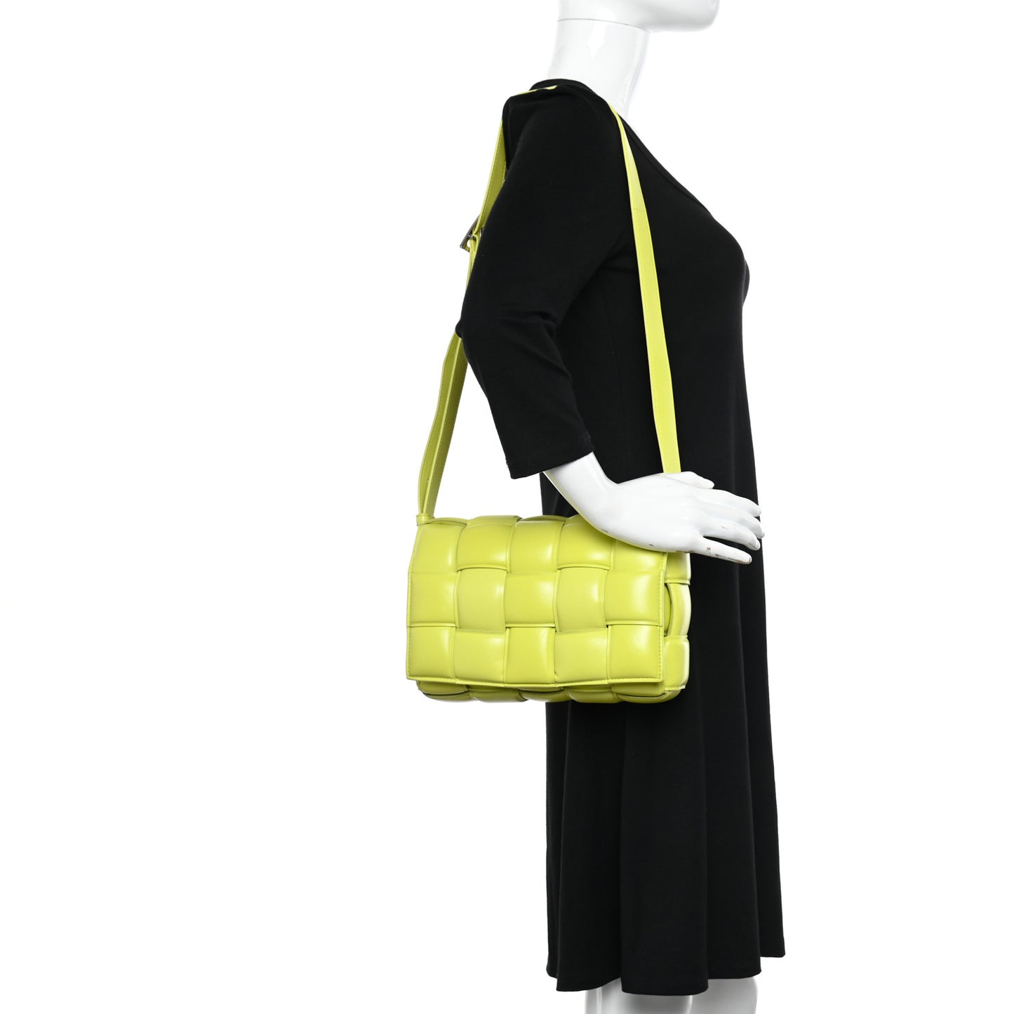 Nappa Maxi Intreccio Padded Cassette Crossbody Bag Kiwi