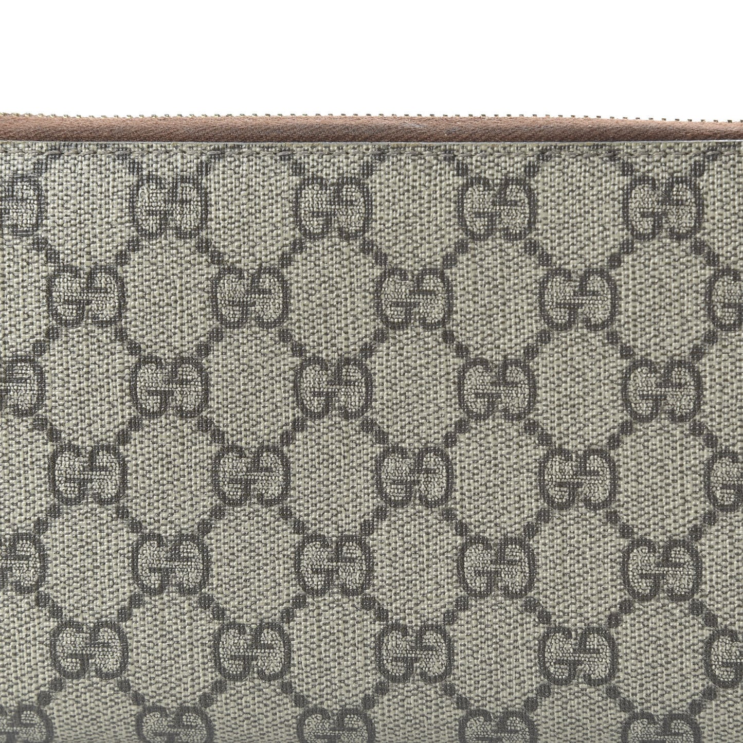 GG Supreme Monogram Cuoio Toscano Zip Around Organizer Wallet Beige Ebony Cuir