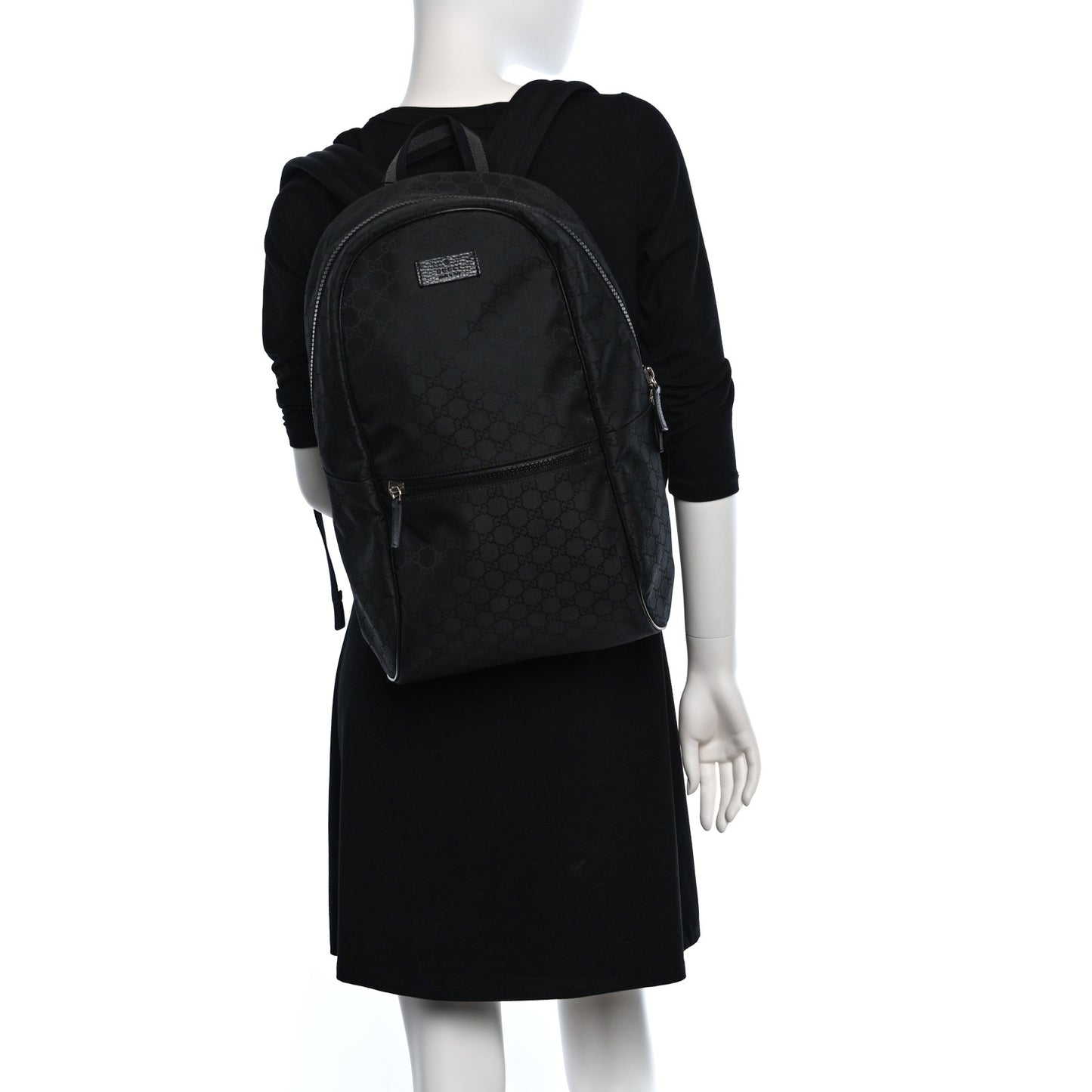 Nylon Monogram Slim Backpack Black