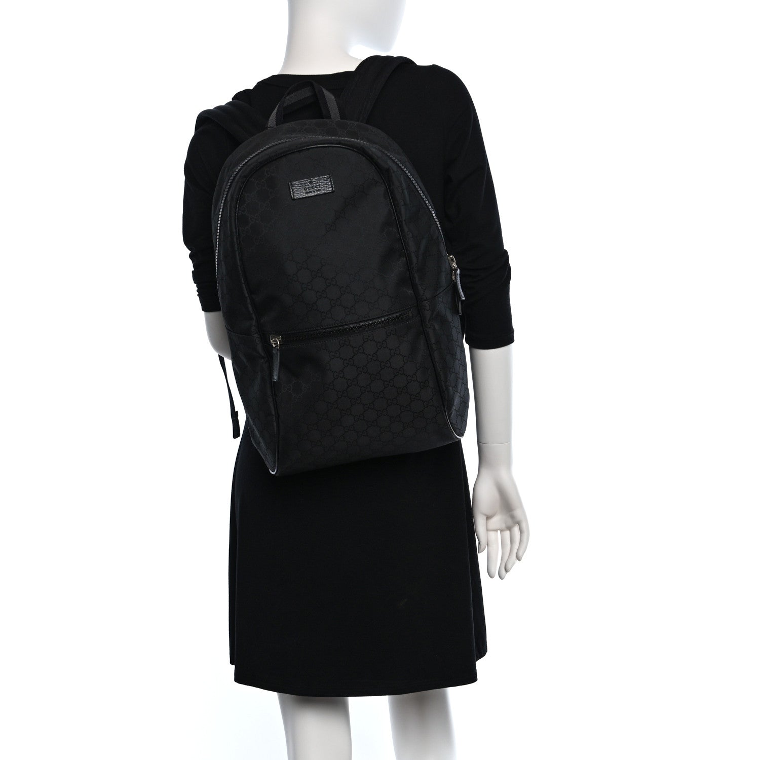 Gucci Nylon Monogram Slim Backpack Black 2 of 11