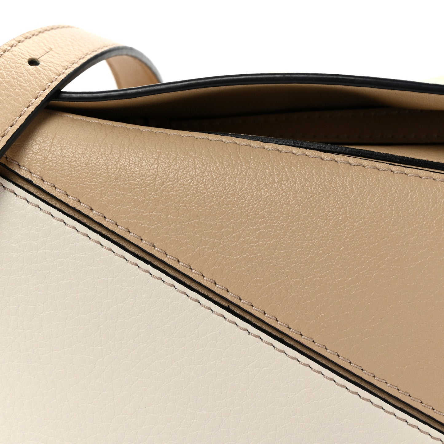 Calfskin Small Puzzle Bag Dusty Beige Soft White