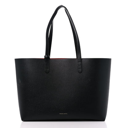 Mansur Gavriel Saffiano Large Shopping Tote Black Flamma 3 of 17