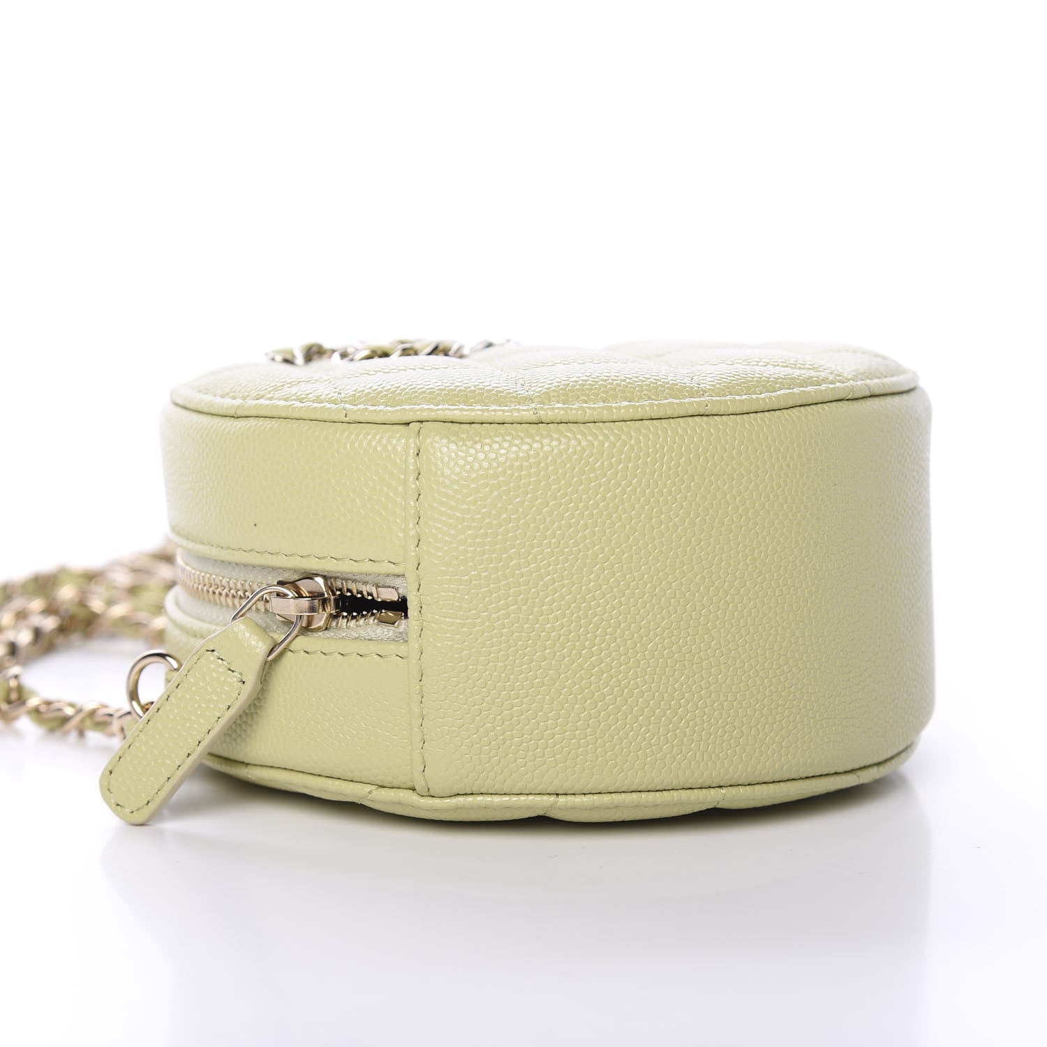 Chanel Caviar Quilted French New Wave Round Clutch With Chain Light Green 7 of 10