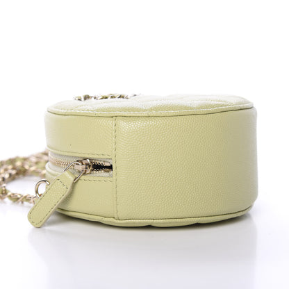 Chanel Caviar Quilted French New Wave Round Clutch With Chain Light Green 7 of 10