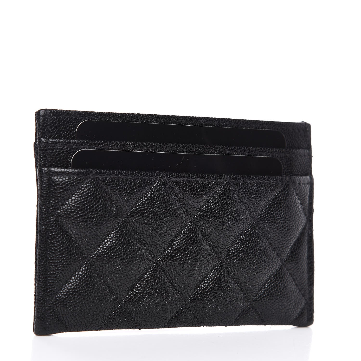 Chanel Metallic Caviar Quilted Boy Card Holder Black 3 of 9