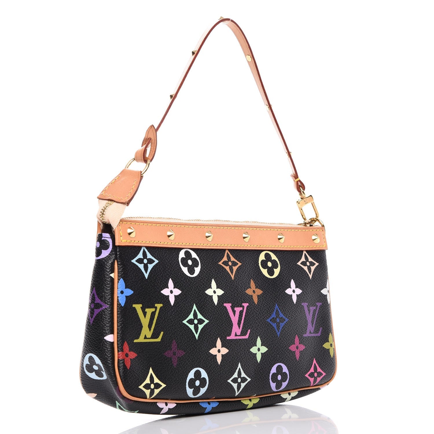 Louis Vuitton Monogram Multicolor Pochette Accessories Black 3 of 8