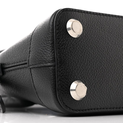 Balenciaga Grained Calfskin Graffiti Print Logo XXS Ville Top Handle Bag Black Silver 8 of 11