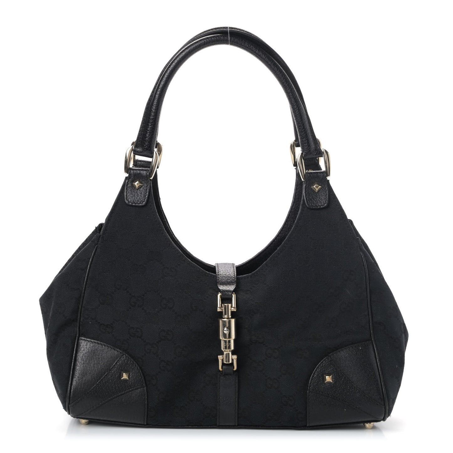 Monogram Calfskin Large Bardot Tote Black