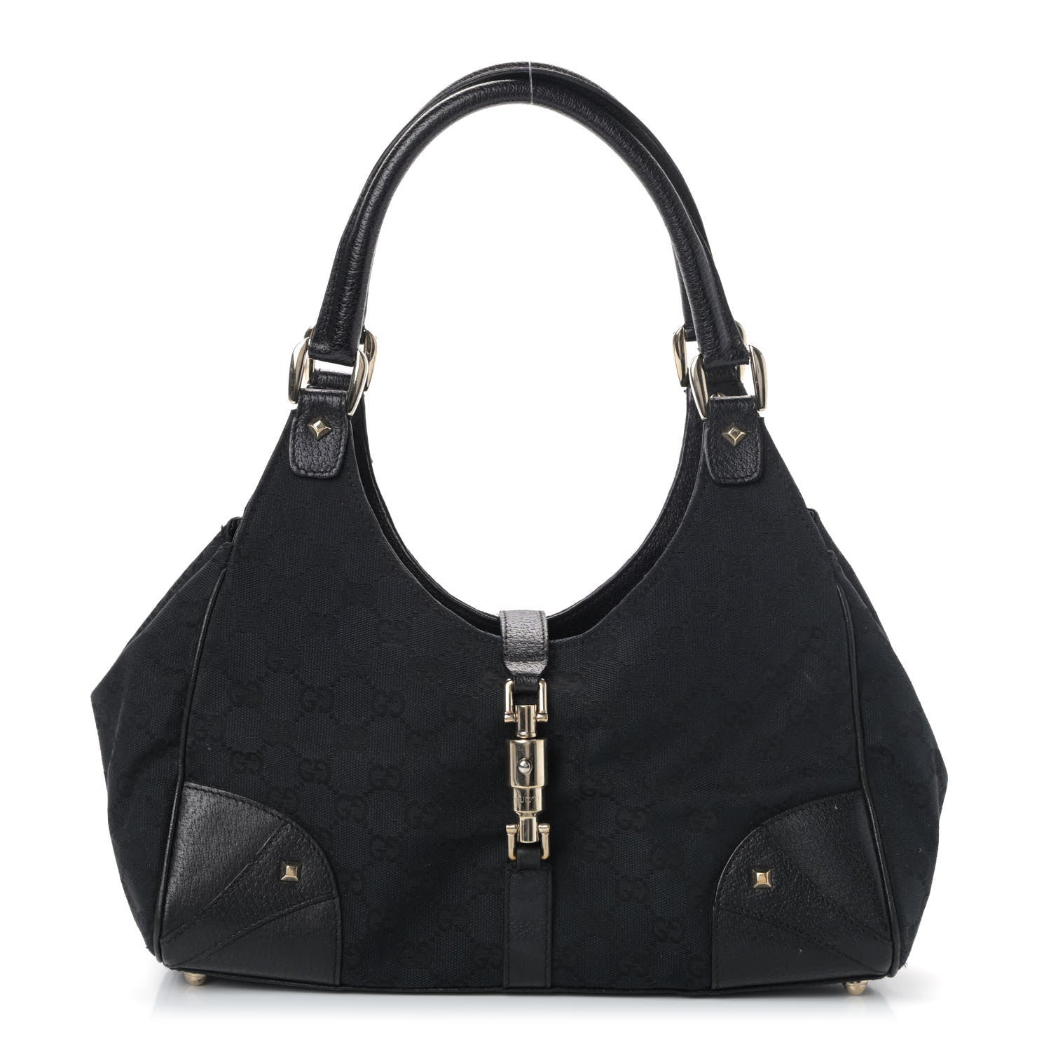 Gucci Monogram Calfskin Large Bardot Tote Black 1 of 4