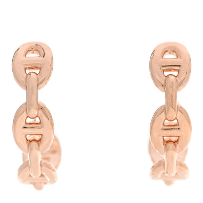 Hermes 18K Rose Gold Chaine d'Ancre Enchainee Earrings 1 of 5