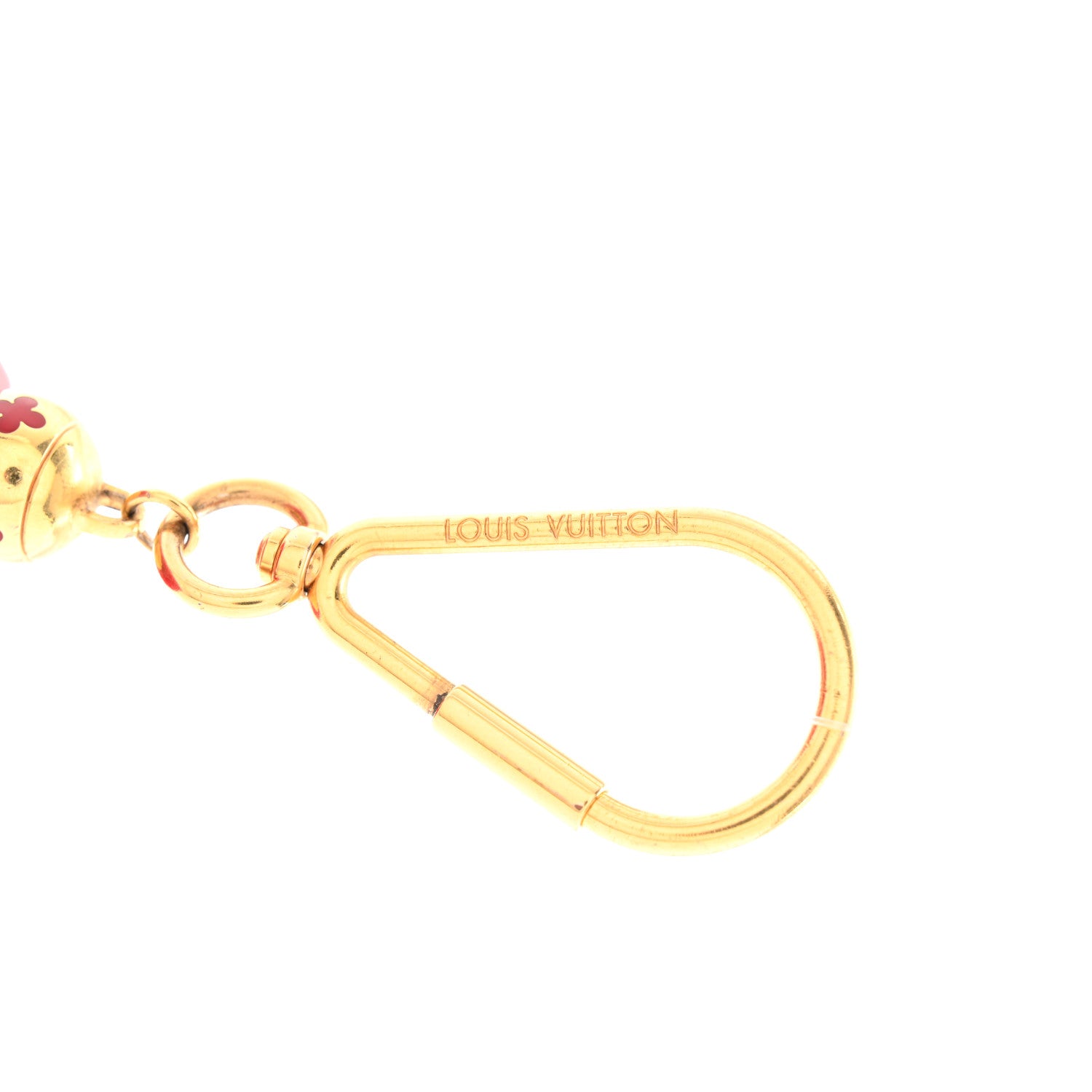 Louis Vuitton Mink Fur Fluffy Bag Charm Red 4 of 5