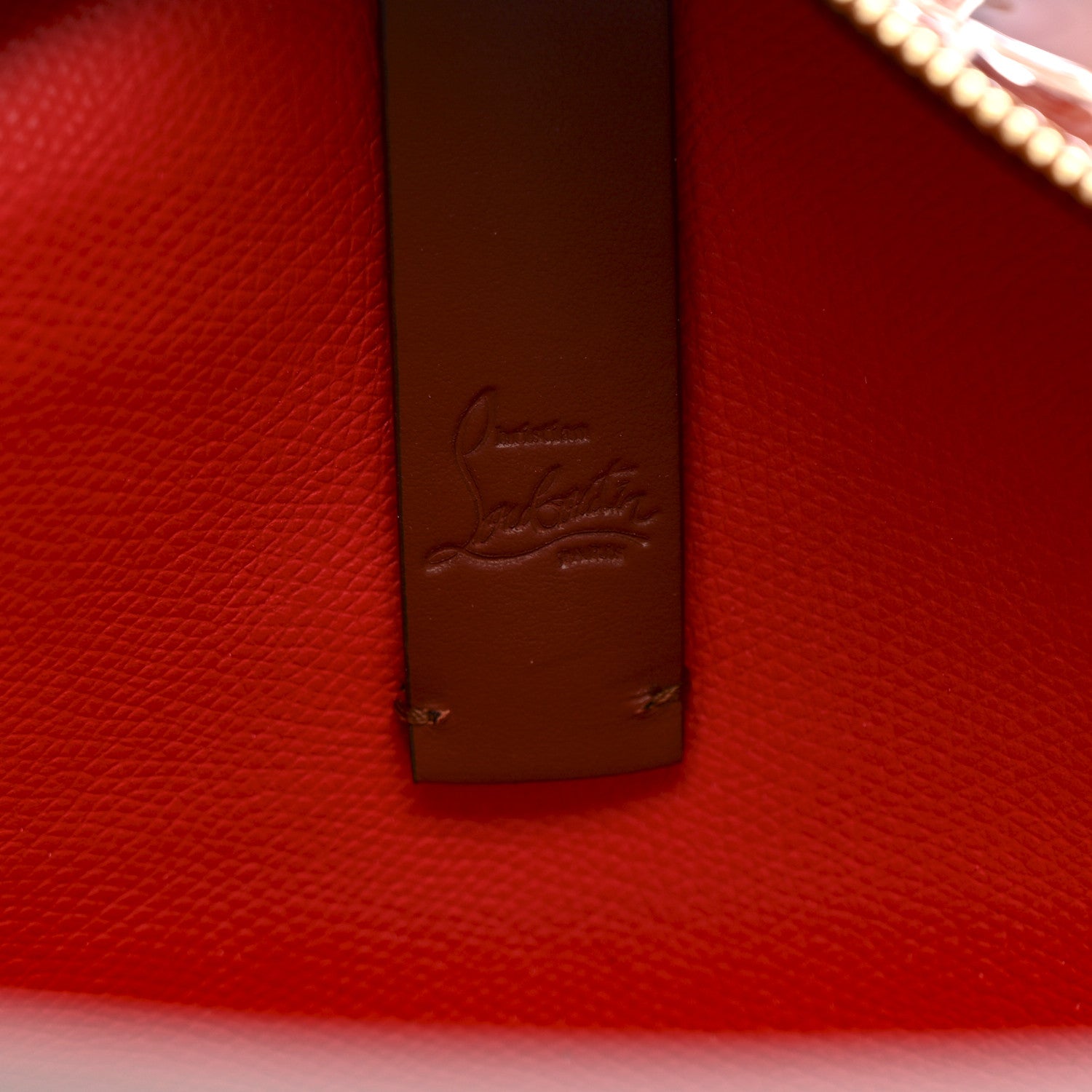 Christian Louboutin Patent Calfskin Crocodile Embossed Spikes Zipped Cabata Tote Acajou 6 of 10