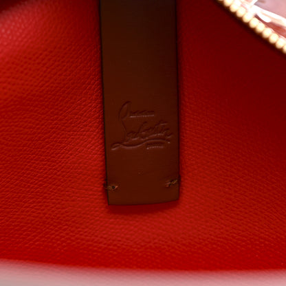 Christian Louboutin Patent Calfskin Crocodile Embossed Spikes Zipped Cabata Tote Acajou 6 of 10