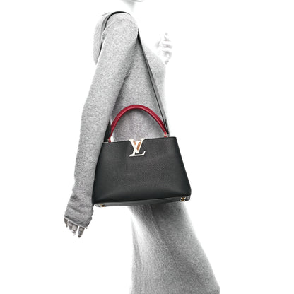 Louis Vuitton Taurillon Capucines MM Black Arizona Beige Ruby Red 2 of 9