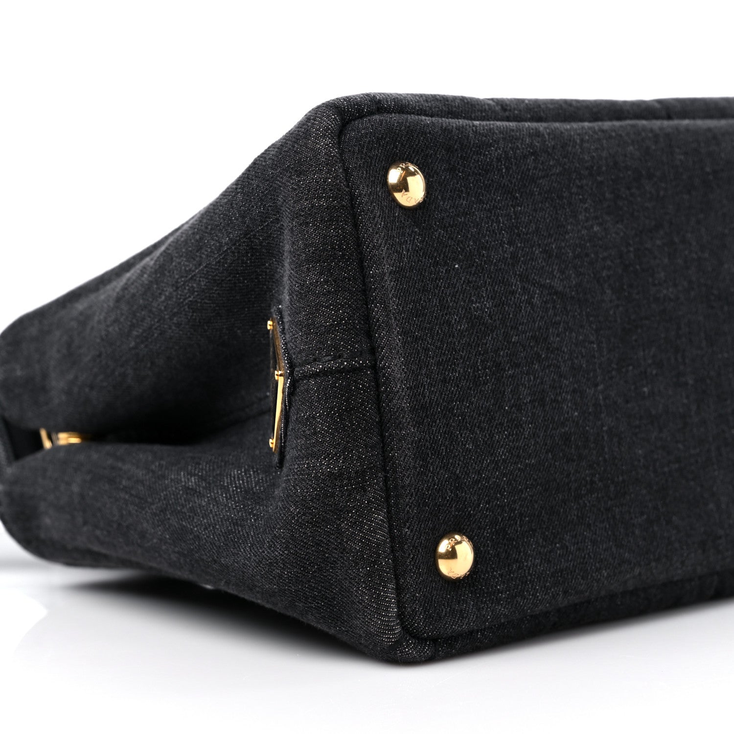 Prada Denim Small Logo Tote Black 7 of 8