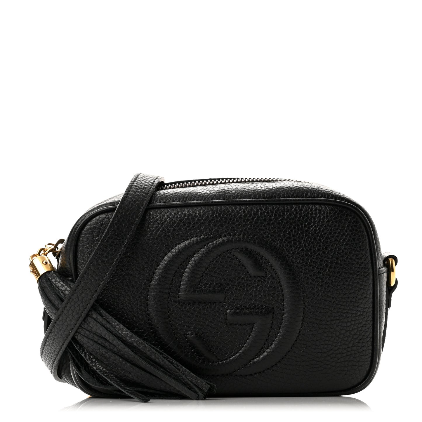 Pebbled Calfskin Mini Soho Disco Bag Black