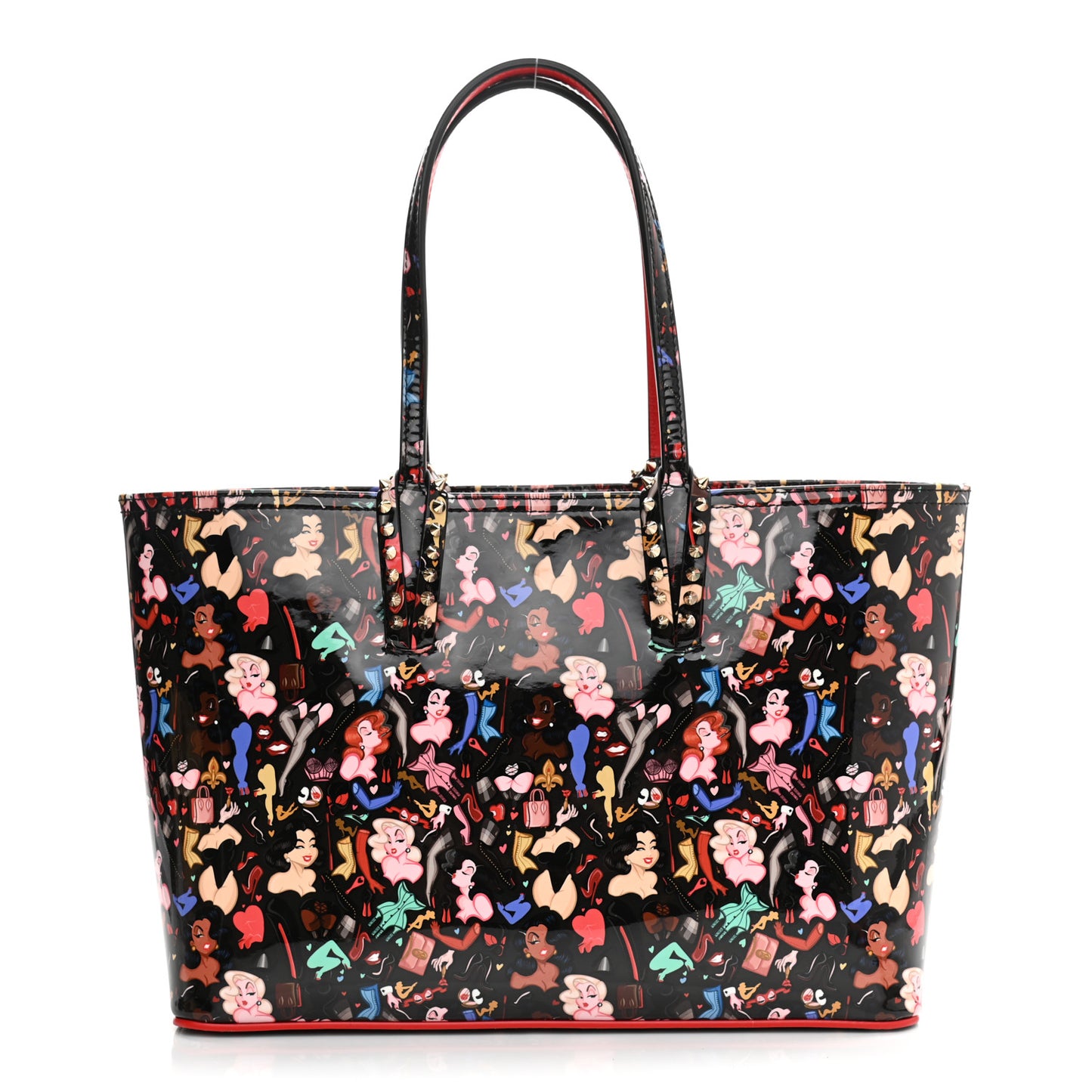 Patent Calfskin Small Dita Cabata Tote Black