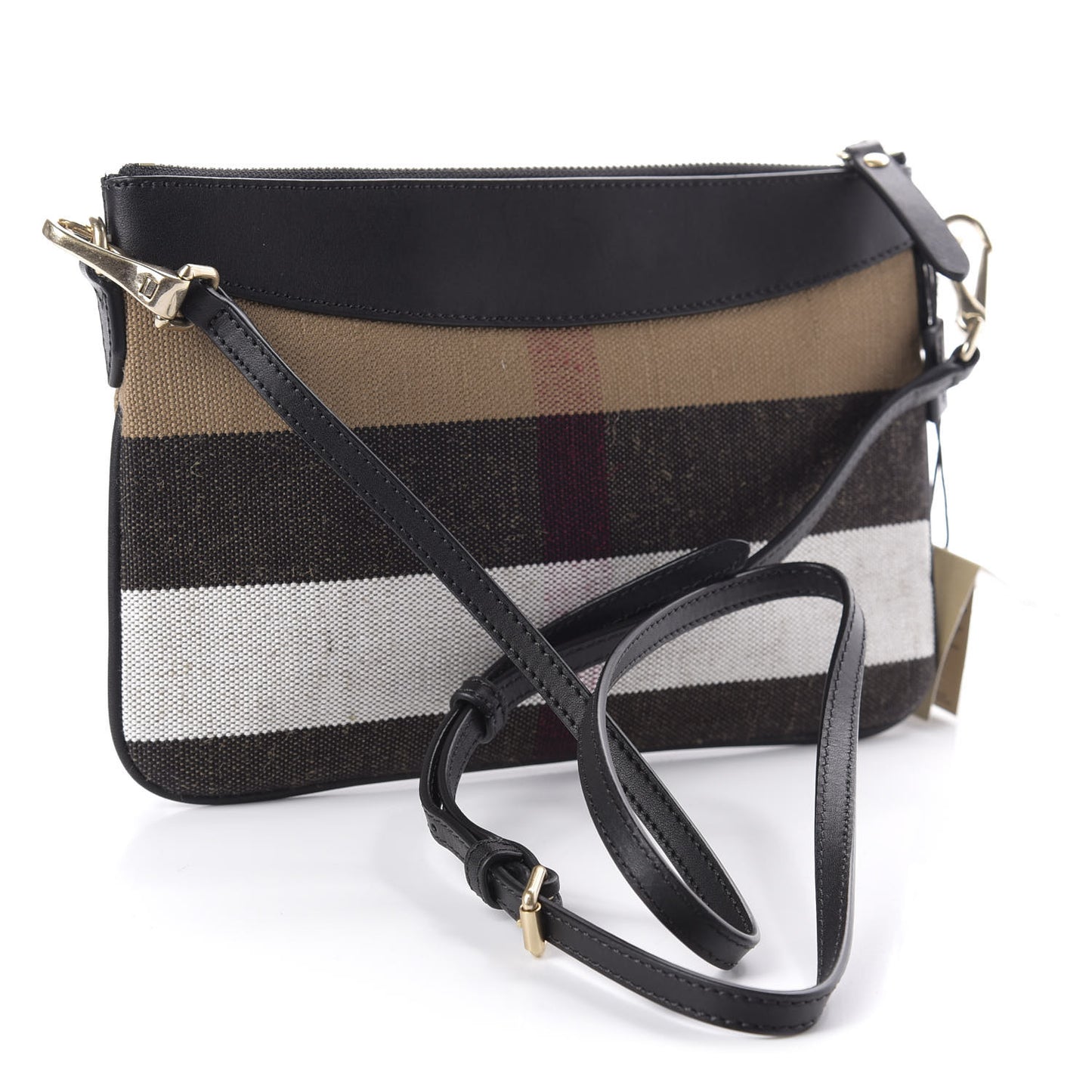 Mega Check Peyton Crossbody Clutch Bag Black